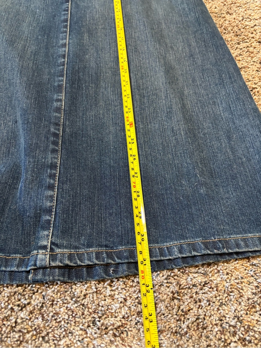 283. Talbots Dark Blue Stretch Denim Skirt, Size 4 - Picture 4 of 5